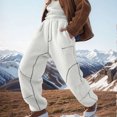 thumbnail image 2 of DDAPJ pyju Womens Winter Fleece Sherpa Sweatpants Warm Fuzzy Snow Ski Pants Trendy Casual Activewear with Pockets White XL, 2 of 7
