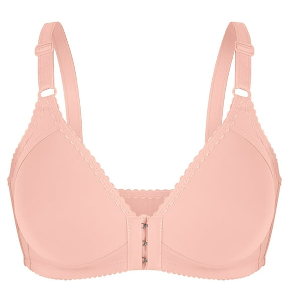 qolati Women Wireless Front Closure Everyday Bras Wireless Push Up Sports Bras with Adjustable Straps Seamless Comfortable Full-Coverages Bralette T-Shirt Bra