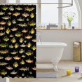 thumbnail image 3 of Manfei Hippie Freshwater Fish Shower Curtain 72Wx78L, Wildlife Bath Curtain, Black, 3 of 5