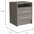 thumbnail image 2 of TUHOME Modern Bedroom Nightstand with Superior Top and Two Drawers, Sleek Storage, 2 of 10