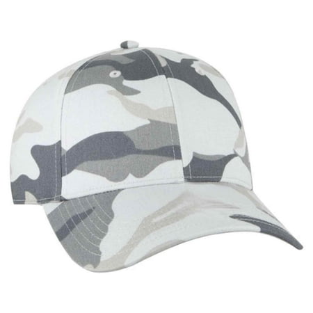 Men's Camouflage 6 Panel Adjustable Low Profile Baseball Cap Stone Gray/Gray