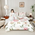 thumbnail image 5 of Manfei Vintage Flower Floral Full Size Comforter Sets,Rustic Lodge Bedding Comforter Set,Pink White Green Bedding Sets For Daults,Ultra Soft Home Decor Reversible,3 Pieces, 5 of 9