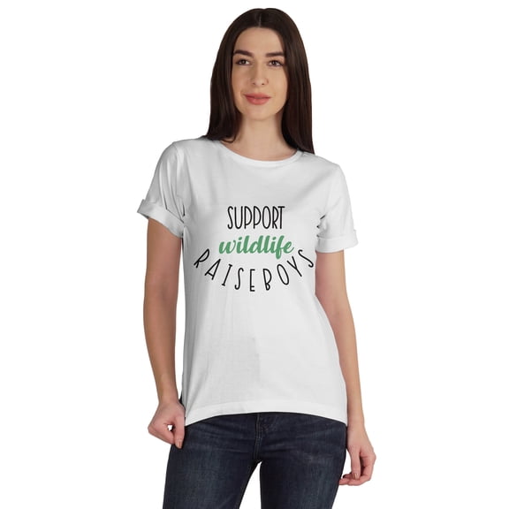 Inkmeso Scoop-Neck Support Wildlife Raise Boys Graphic Tshirt Short Sleeve Casual