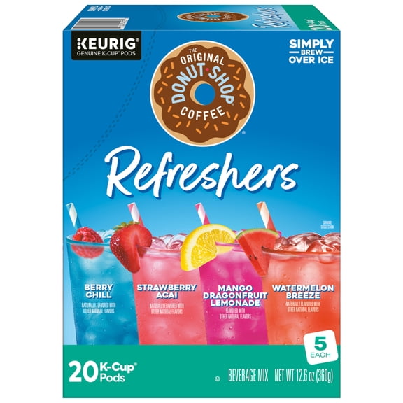 The Original Donut Shop, Iced Refreshers Variety Pack K-Cup Pods, 20 Count
