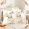 thumbnail image 4 of SIYTUAU Easter Pillow Cover With Rabbit And Egg Print For Home Decoration Cushion Cover Soft Linen Material For Sofa Bed B, 4 of 7