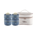 thumbnail image 2 of Juego de fiambreras aisladas de 4 piezas, caja Bento, apilable, redonda, para almacenamiento de alimentos fríos o calientes con bolsa, contenedor de a Azul, 2 of 8