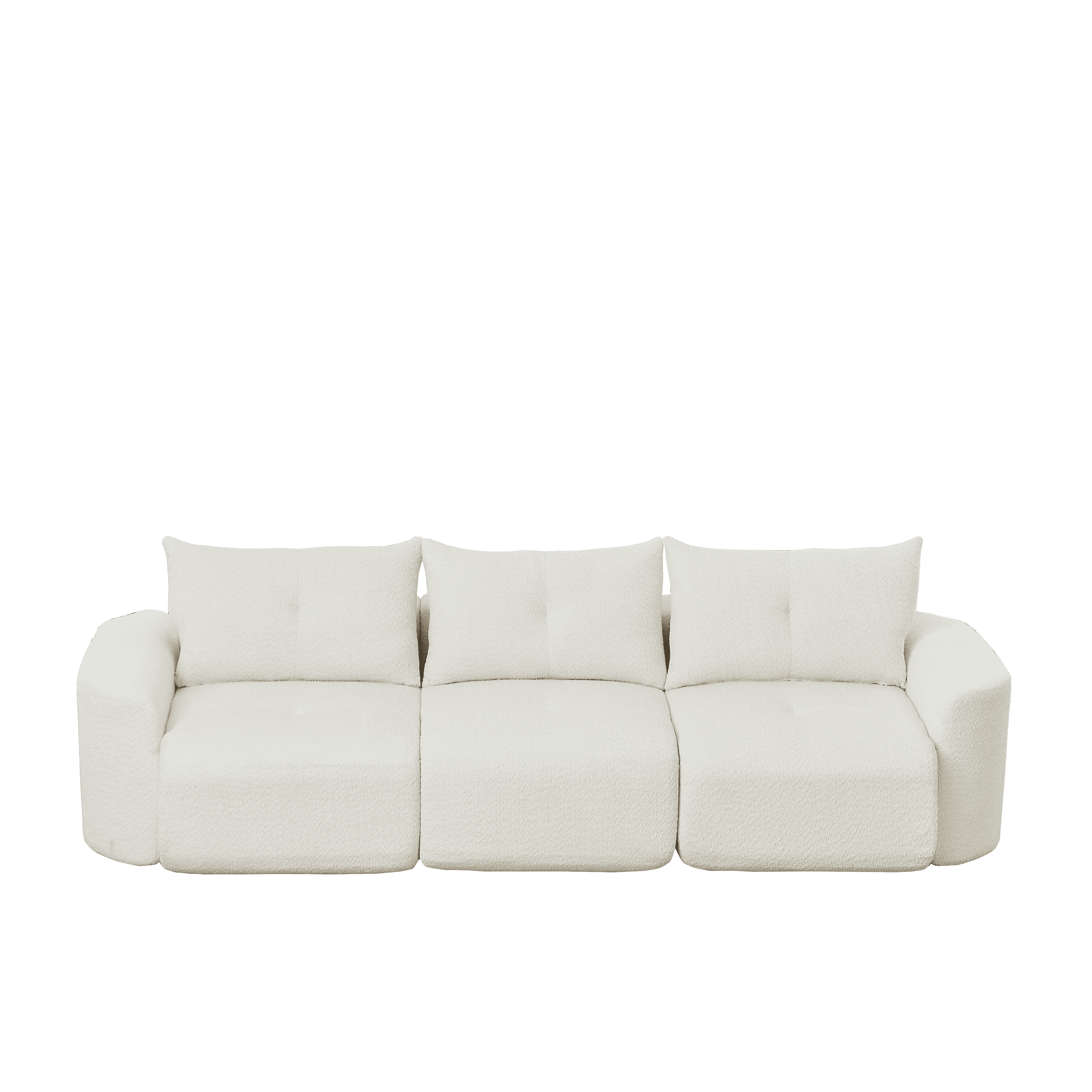 Leumius 109" Chenille Sofa for Living Room,Large Modern 3-Seater Sofa with Thickened Armrests, Upholstered Backrest, Deep Seating Design,Modular Sectional Sofa for Living Room, Office,Beige