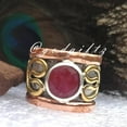 thumbnail image 6 of Ruby Gemstone Spinner Ring: Handmade 925 Sterling Silver Boho Statement Ring, 6 of 9