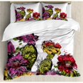 thumbnail image 3 of Cactus Duvet Cover Set Twin Size, Watercolor Painting Style Potted Plants Artistic Cactus Blossoms Gardening Theme, Decorative 2 Piece Bedding Set with 1 Pillow Sham, Multicolor, by Ambesonne, 3 of 3