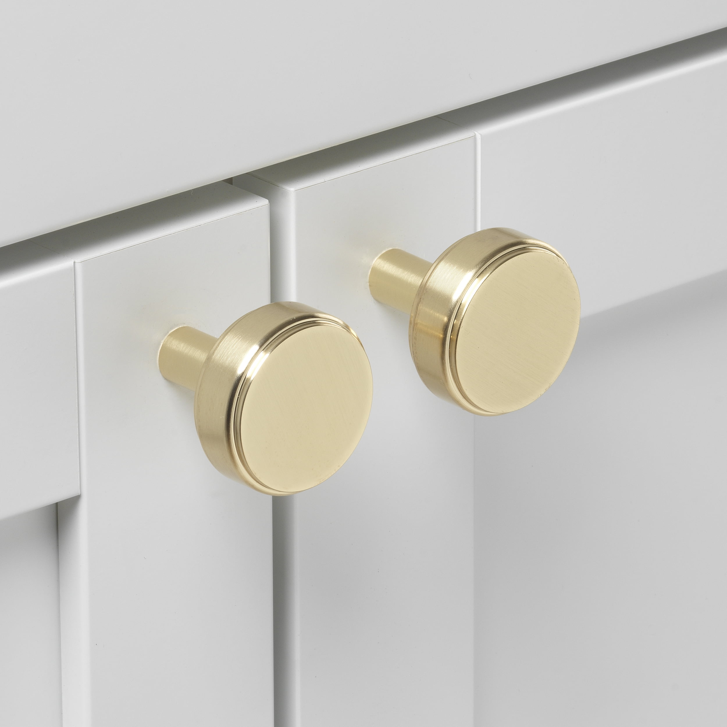 GlideRite 1-1/2 in. Solid Round Cabinet Knob, Champagne Gold