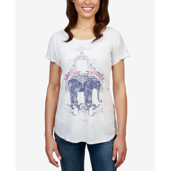 Lucky Brand Floral Elephant Graphic T-Shirt Grey/Multi XL