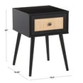 thumbnail image 3 of LumiSource Black Wood, Rattan Bora Bora Side Table, 3 of 9