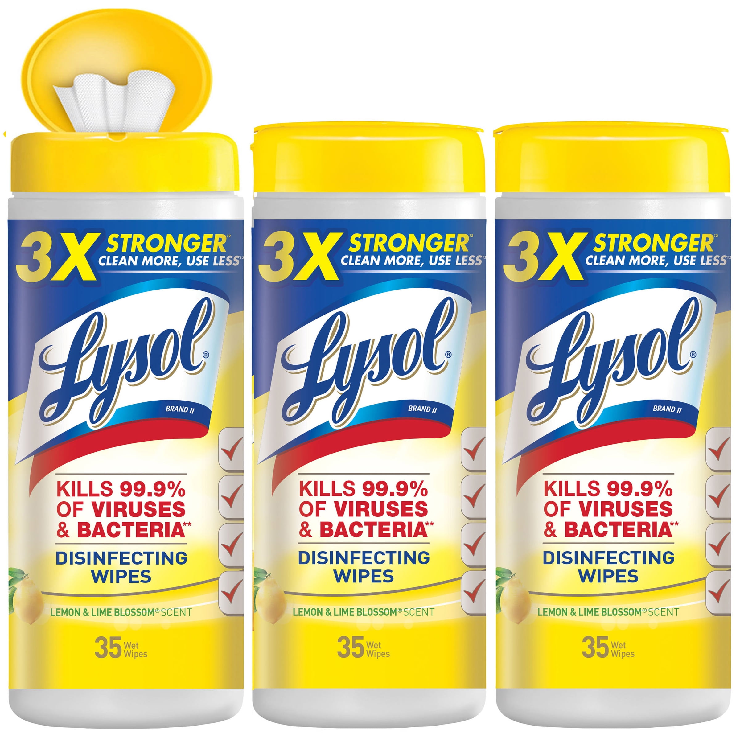 Lysol Disinfecting Wipes, Lemon & Lime Blossom, 105ct (3X35ct