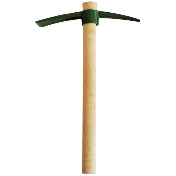 Small Pickaxe Hoe with Wooden Handle for Yard Garden Digging
