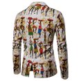 thumbnail image 3 of Awdenio Men's Autumn And Winter Casual Ethnic Style Print Stitching Slim Suit Jacket, 3 of 6