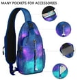 thumbnail image 2 of Outer Space Starry Night Sling Backpack, Galaxy Planet Rocket Crossbody Daypack, Cute Moon Astronaut Travel Bag, 2 of 5