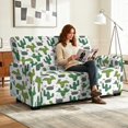thumbnail image 3 of SCRAWLGOD Cactus Print Recliner Loveseat Covers Washable Stretch Sofa Cover with Pocket Anti Slip Recliner Slipcover for Kids, 3 of 8