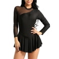 thumbnail image 3 of YiZYiF Womens Long Sleeve Ballet Dance Leotard Dress Solid Gymnastic Exercise Dress, 3 of 7