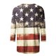 thumbnail image 5 of Fiudx Liquidación de Ofertas Flash Moda Mujer Día de La Independencia Impresión Cuello Redondo Manga 3/4 Camiseta Pulóver Blusa Superior, 5 of 5