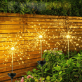 thumbnail image 1 of 2 Pack Solar Garden Colorful Lights Insert Ground, 90LED 8 Patterns, Starburst for Road, Patio, Lawn, Backyard, Christmas Party Decorations (Warm White) M01, 1 of 5
