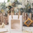 thumbnail image 1 of Transparent Window Gift Bags with Handles for Wedding Favors, Birthday, Baptism - 20-Pack, 1 of 6