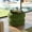Green#9262, variant on Ottomans With Storage Edward 17.5" Round Upholstered Ottoman with Bullion Fringe, Olive Green Performance Velvet,Living Room Ottomans