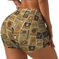 thumbnail image 2 of Kdxio coffee Stamps Print Workout Shorts for Women Seamless Soft Smooth Gym Yoga Scrunch Active Shorts, 2 of 5