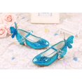 thumbnail image 3 of Kids Leather Shoes For Girls Princess Glitter Children High Heel Girls Shoes Butterfly 3D332, 3 of 5