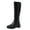 Black, variant on Jsaierl Women's Chunky Low Heels Boots Knee High Winter Boots Comfortable Pull On Zipper Chunky Heel Western Cowgirl Knee High Boots