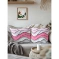 thumbnail image 3 of Outdoor Pillows Waterproof, Pink Grey Ombre Bedding Throw Pillows with Insert for Couch Sofa Bed, Modern Abstract Moire Art Geometric 16x16 Inch Pillowcases Decorative Camping Patio Pillow Set of 2, 3 of 8