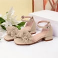 thumbnail image 2 of JAJAHO Girls Dress Shoes Floral Princess Low Heel Summer Sandals Ankle Straps Open Toe Girl Wedding Party Shoes, 2 of 6