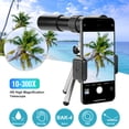 thumbnail image 3 of AGPtek 4K 10-300X40mm Monocular Telescope,Portable Super HD Telephoto Zoom Day/Night Vision with Tripod + Phone Clip -BAK4 Prism For Outdoor Bird Watching Hunting Camping Hiking Sightseeing Travelling, 3 of 9