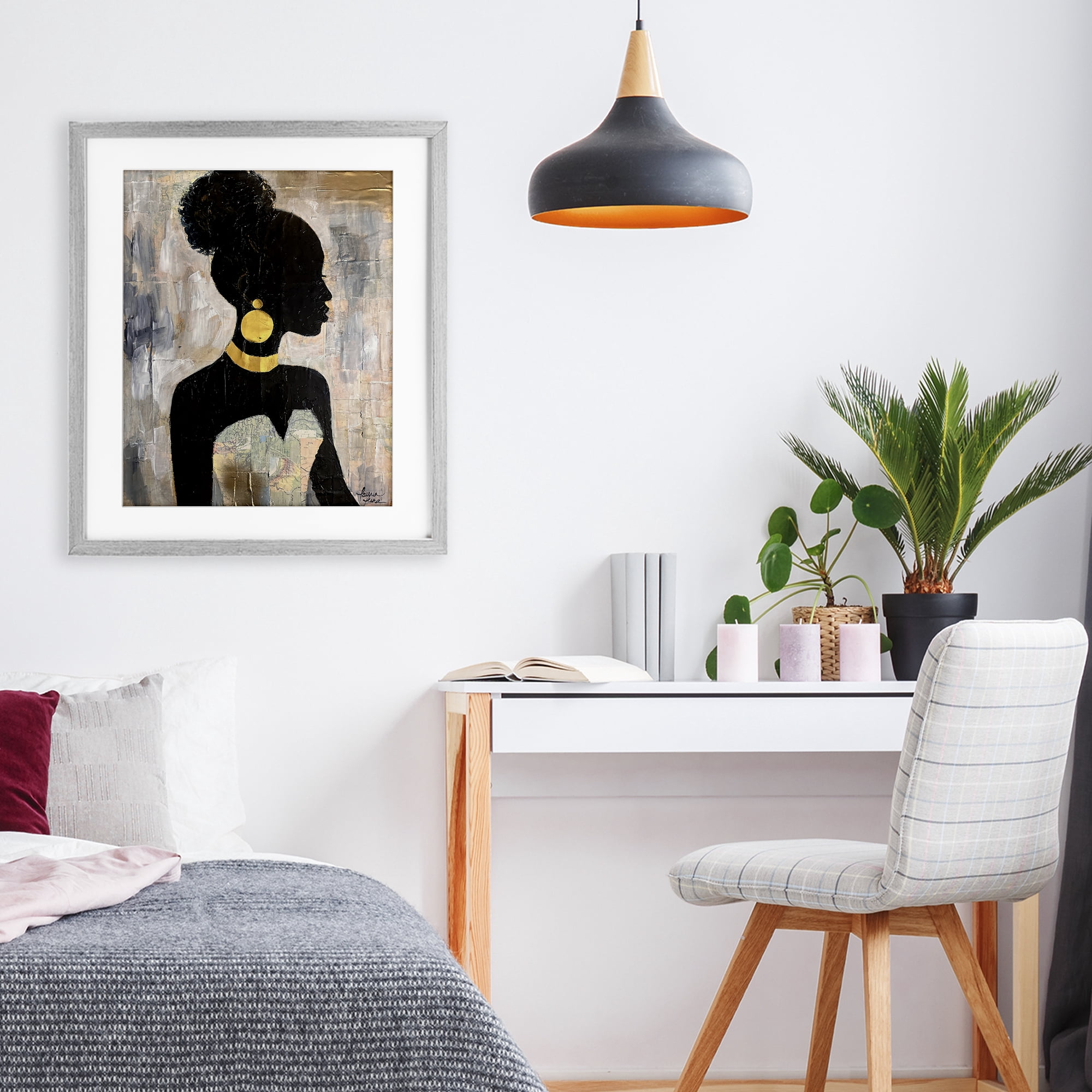 Stupell Industries Elegant Fashion Silhouette Gray Framed Print Under Glass, design by Lauren Luna