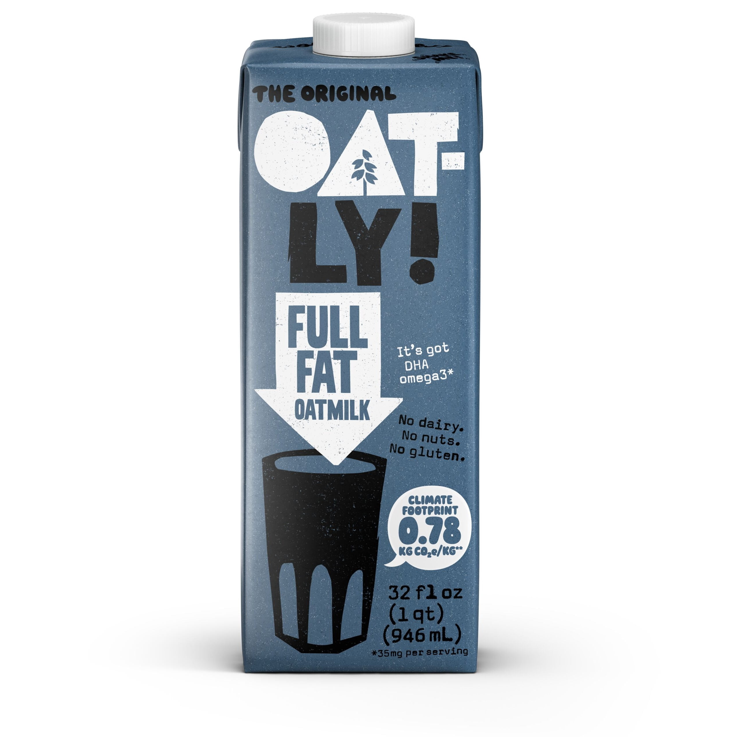 (3 pack) Oatly Full Fat Oatmilk, Ambient Dairy-Free Milk, 32 fl oz Shelf-Stable Carton