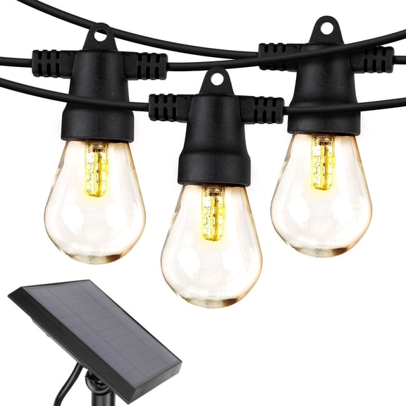 Open Box Brightech Ambience Pro Solar Power LED Edison Bulb Outdoor String Lights, 48 Ft