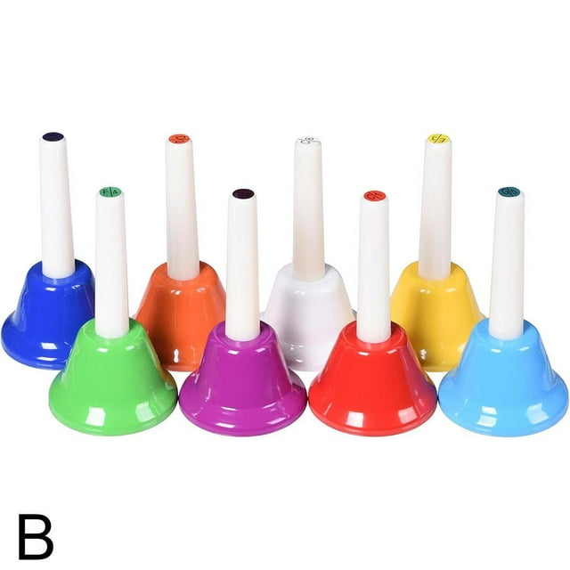8Pcs Colorful Hand Percussion Bells Hand Bells For Classroom Children W5W2