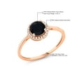 thumbnail image 6 of Gem Stone King 10K Rose Gold Round Black Onyx and White Diamond Women's Engagement Ring 0.92 Ct (Size 7), 6 of 6