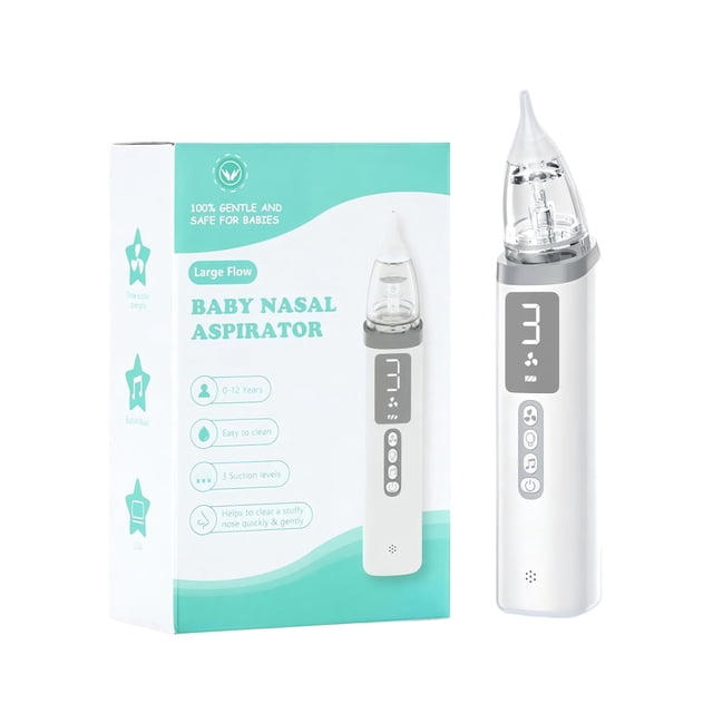 Aspirador nasal eléctrico para bebé con 3 puntas de silicona