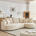 thumbnail image 2 of Trilenars 122.8" Curved Sofa, Living Room Sofa Couch Chaise, Modular Sectional Sofa Couch, Mid Century Upholstered Couch For Office, Apartment, Home, Studio, Living Room, Left Hand Facing , 2 of 6