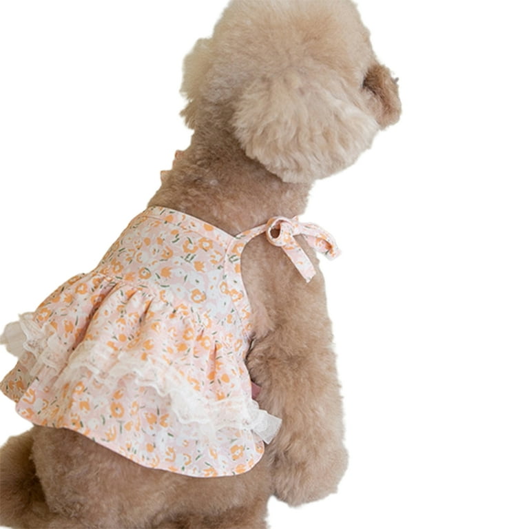 Dog Dress Sweety Puppy Floral Printed Princess Skirt Pet Dog