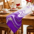 thumbnail image 2 of Table Runners 108 Inches Long, Purple Modern Wavers Cotton Linen Kitchen Dining Coffee Table Runner for Party Home Decor, Abstract Water Ripple Fluid Art Tabletop Dresser Scarves Runner 13x108 Inch, 2 of 9