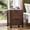 Walnut, variant on LELELINKY Farmhouse Nightstand with Charging Station, 2-Drawer Wood End Table for Bedroom, Walnut