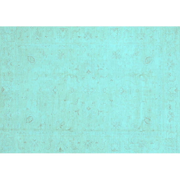 Ahgly Company Indoor Rectangle Oriental Light Blue Traditional Area Rugs, 5' x 7'