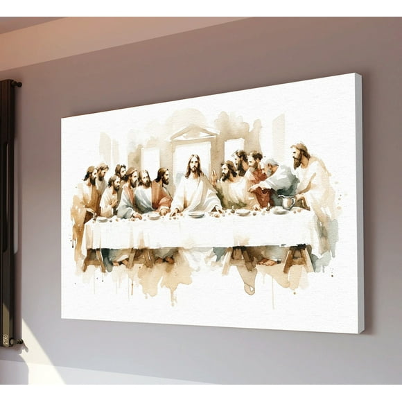 Cuadro Ultima Cena En Lienzo Canvas Opción De Marco Flotante