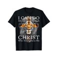 thumbnail image 1 of Mens T-Shirt Strong Lion With Cross Christian Faith inspirational T-Shirt Crewneck Shortsleeve, 1 of 7