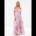thumbnail image 4 of Vestidos Largos de Verano para Mujer, con Hombros Descubiertos, Florales, con Volantes, para Playa, Estilo Bohemio, para Invitada de Boda Rosa XL, 4 of 10