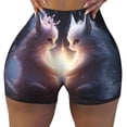 thumbnail image 2 of Uemuo Fox Couple Pattern Women Workout Impact Shorts Scrunch Butt Lifting Gym Shorts Seamless Booty Biker Shorts-X-Large, 2 of 8