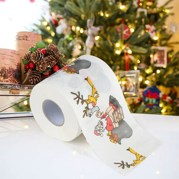 AIHOME Home Santa Claus Papier Toilette Salle de Bain Noël Fournitures Décoration Noël Papier Toilette