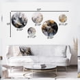 thumbnail image 4 of Designart "Delicate Brushstrokes Grey and Gold III" Abstract Marble Metal Wall Art Set of 5 Piece, 4 of 5