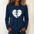 thumbnail image 6 of ZGRBOU Womens Dog Paw Love Print Cotton Sweatshirts Long Sleeve Crewneck Casual T-Shirts Puppy Lover Pullover Tee, 6 of 6